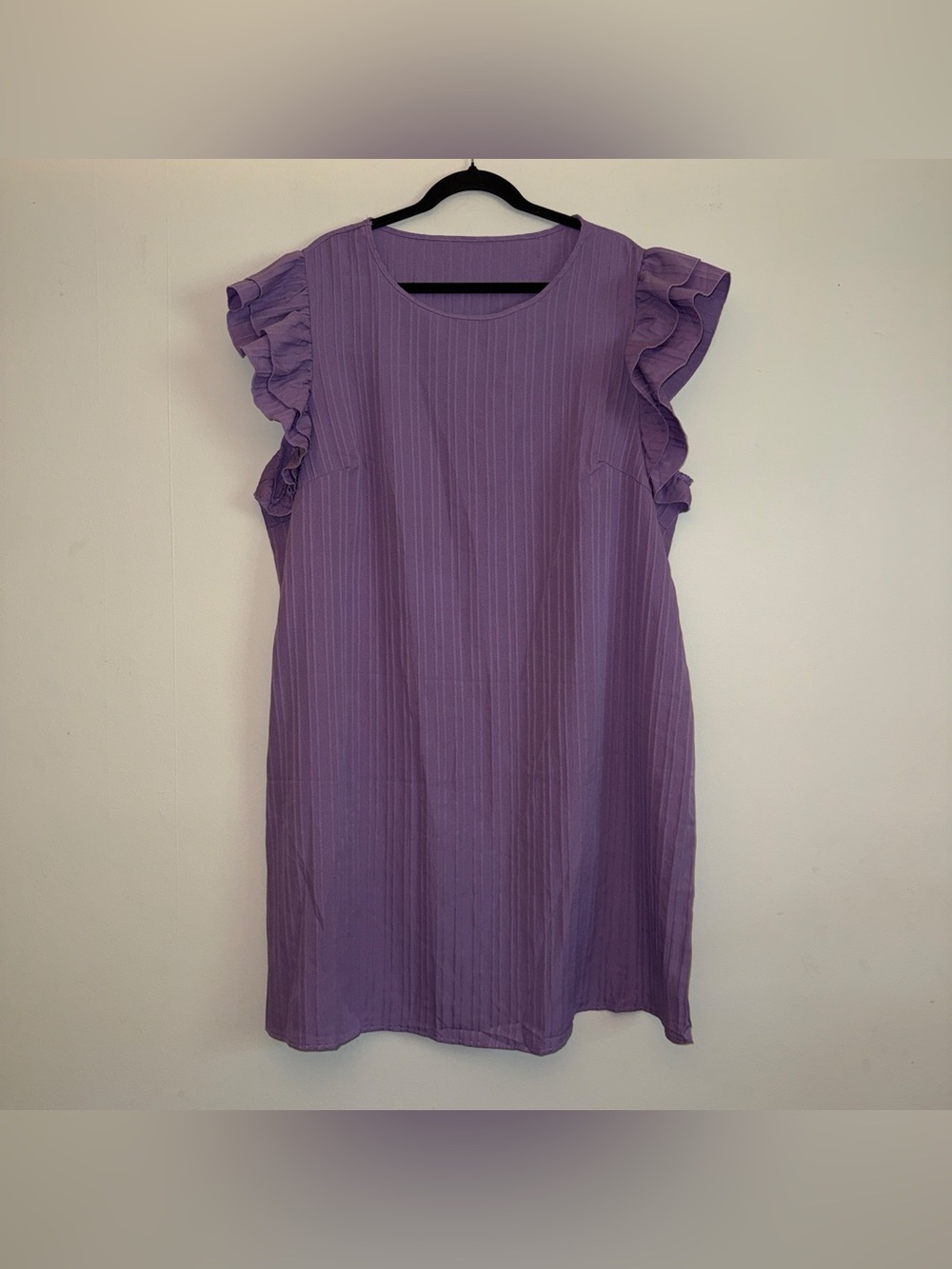 Plus size 4XL women’s Purple dress with ruffle sleeves sz 4XL ✨